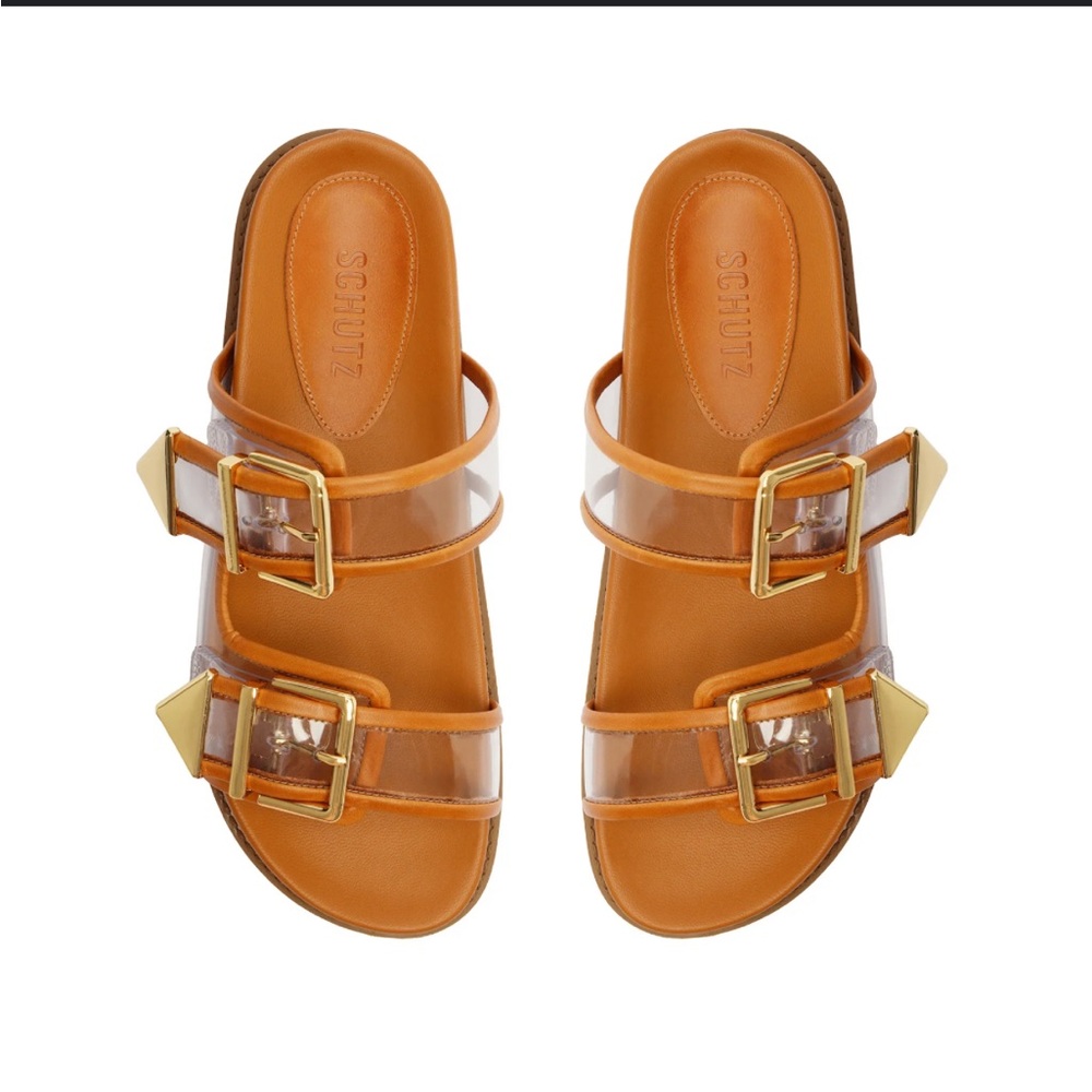 Schutz Naomi Vinyl Leather Sandal